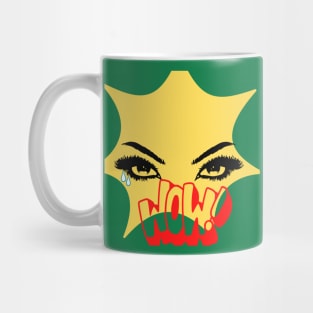 POP ART COMICS WOMAN TEARS EYES WOW RED YELLOW Mug